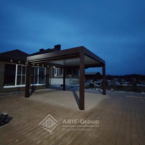 Фотографии выполненных работ компании «ABIE-GROUP» Алюминиевой биоклиматической перголы и вертикальной zip системой. г.Иваново